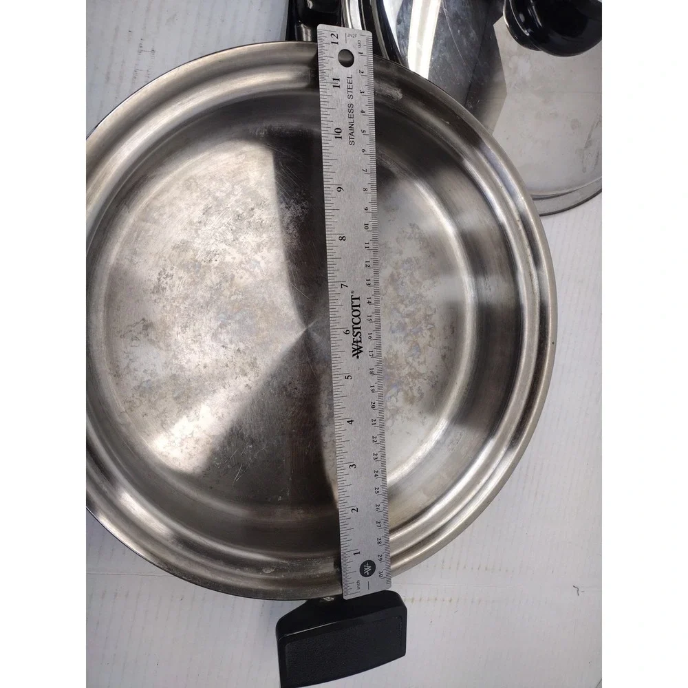 VTG 7 Ply Induct-A-Core 10 Inch Skillet Stainless Steel Waterless Cooking W/Lid